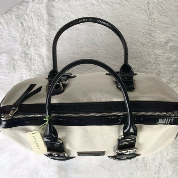 LONGCHAMP Twill & Leather Medium Duffle Tote - Picture 7 of 12